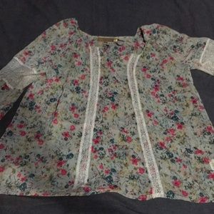Sheer floral blouse